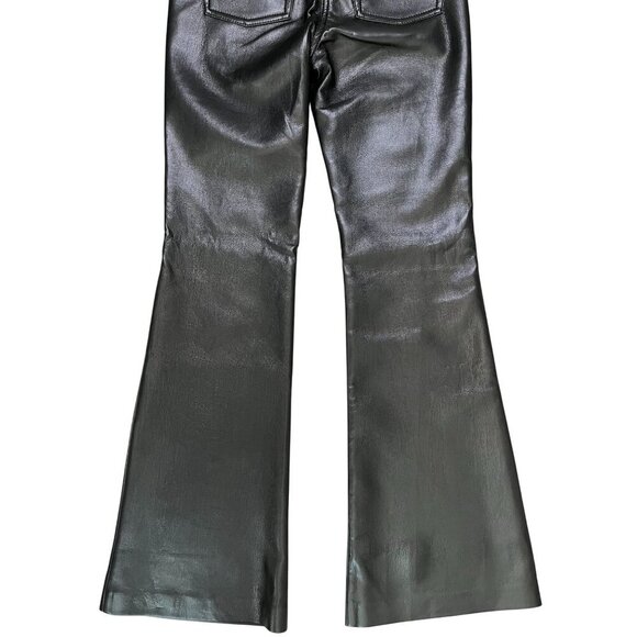 Wilfred Aritzia Faux Leather Flare Pants Black 00 XXS | Holiday Night Out Chic - Picture 8 of 12